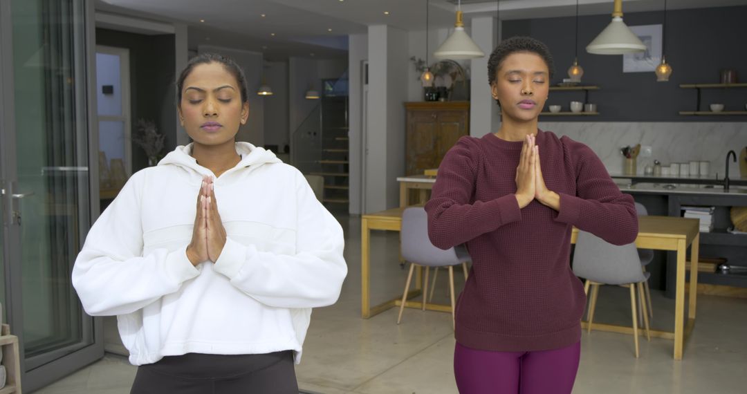 Serene Meditation Practice in Modern Living Space