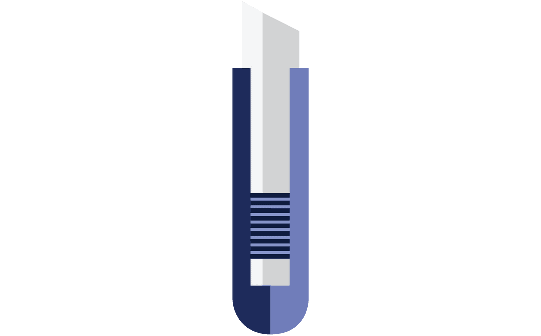 Isolated Transparent Utility Knife Illustrating Construction Tool