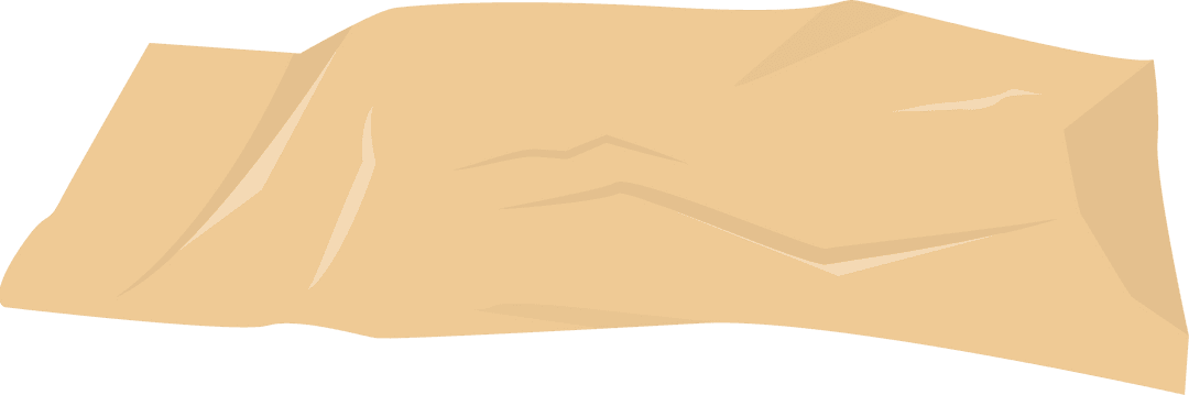 Wrinkled Beige Fabric Sheet in Minimalistic Flat Design