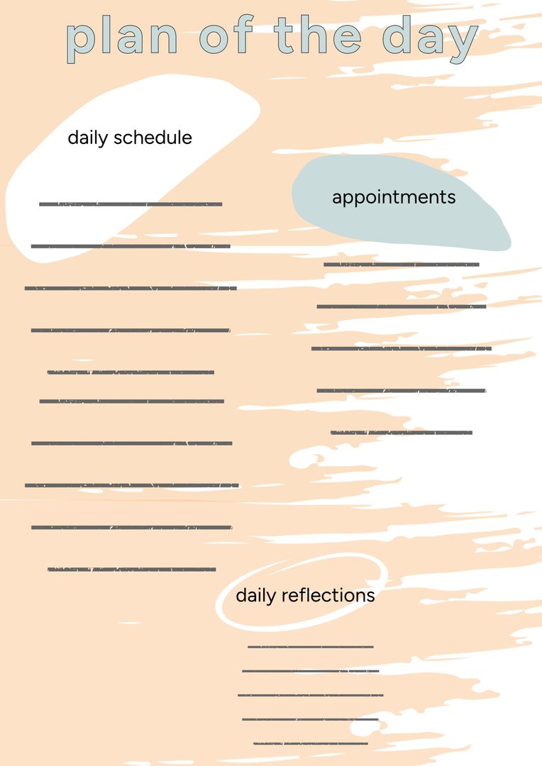 Plan of the Day Template with Daily Schedule and Appointments Sections - Download Free Stock Templates Pikwizard.com