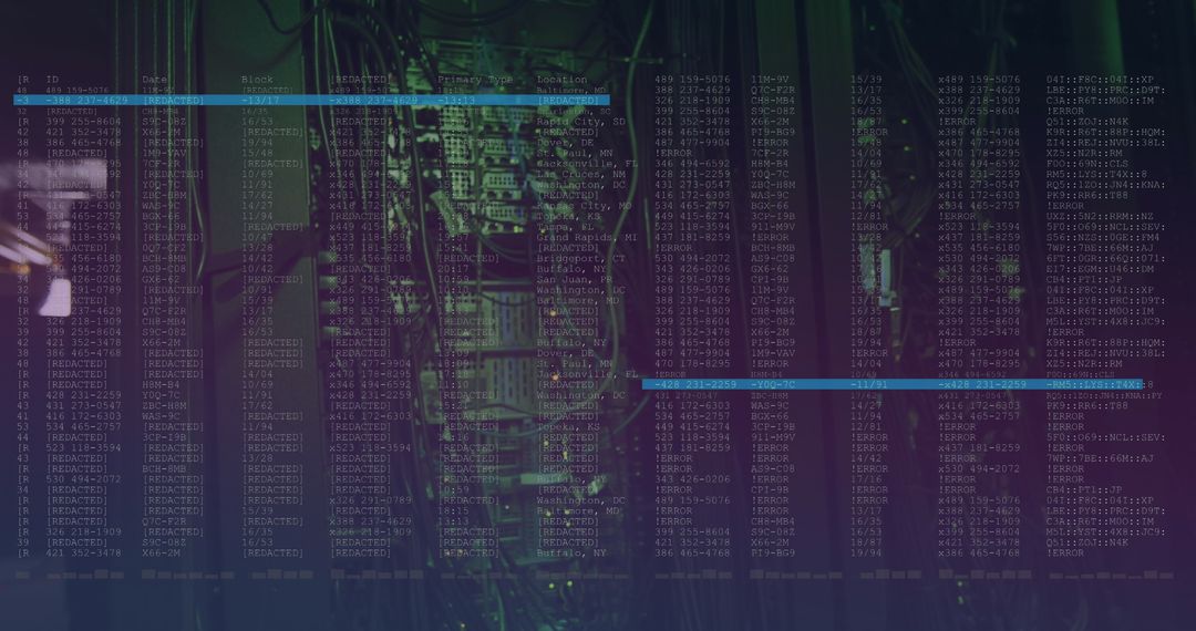 Digital interface with server room and data projection