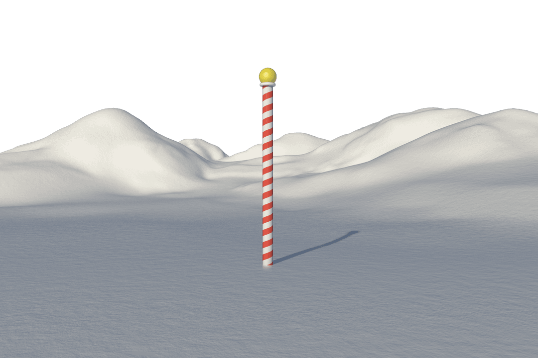 North Pole with Winter Snow on Transparent Background for Christmas Designs