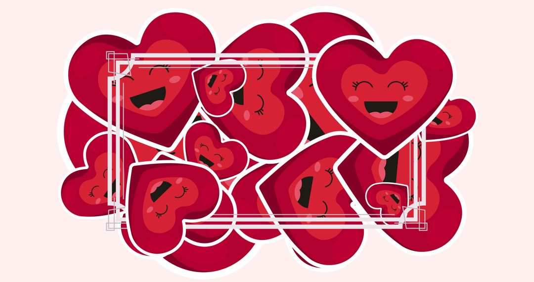 Illustration of smiling heart shape red and maroon emoticons on white background, copy space - Free Images, Stock Photos and Pictures on Pikwizard.com