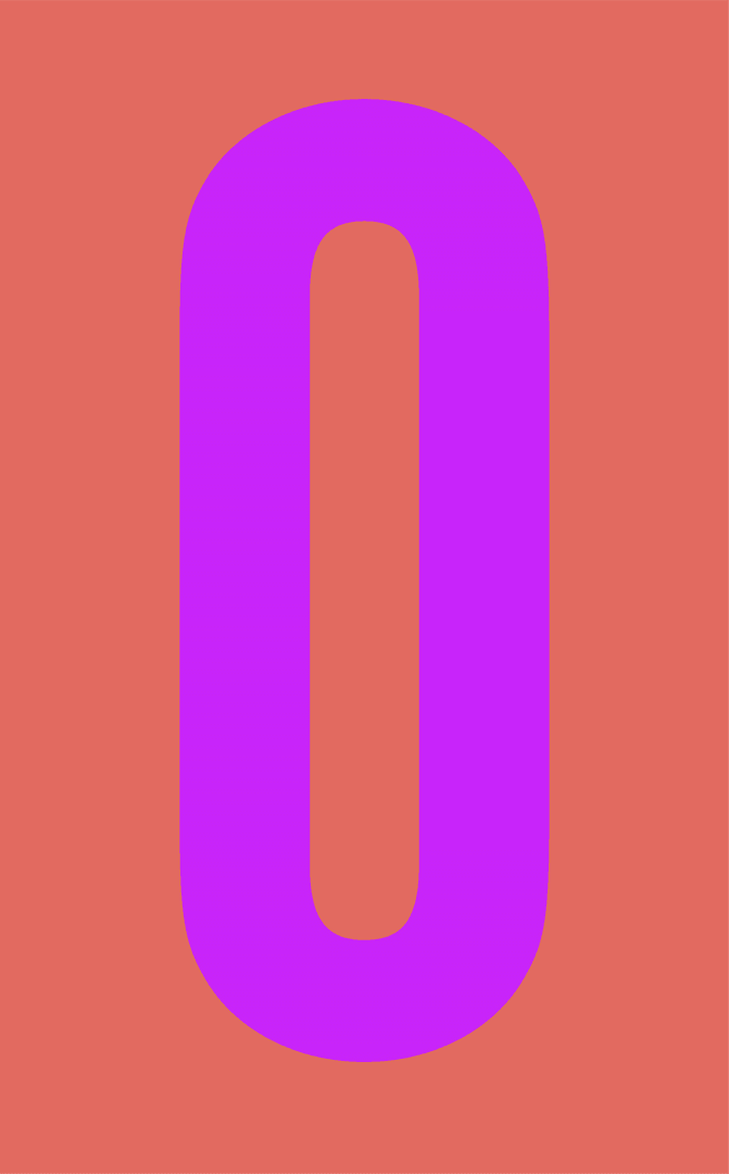 Bold Magenta Zero on Transparent Background