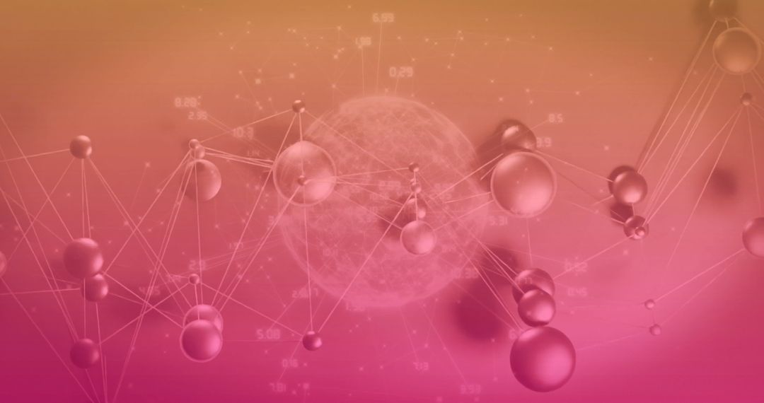 Digital Network Globe on Vibrant Pink Background