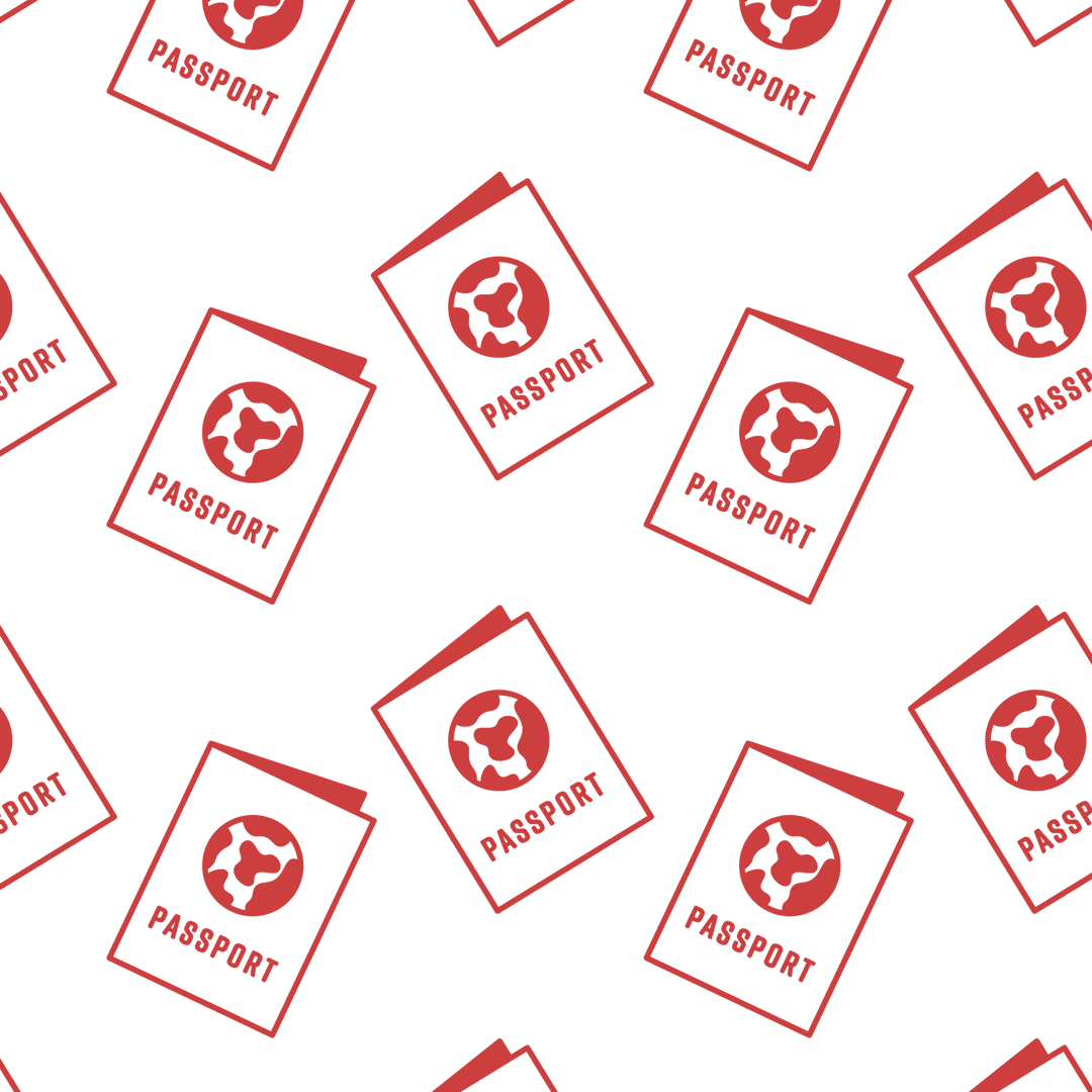 Transparent Abstract Red Passport Pattern with Diplomatic Symbol