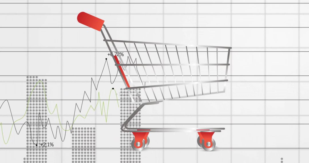 Shopping Cart with Digital Marketing Analytics Overlay