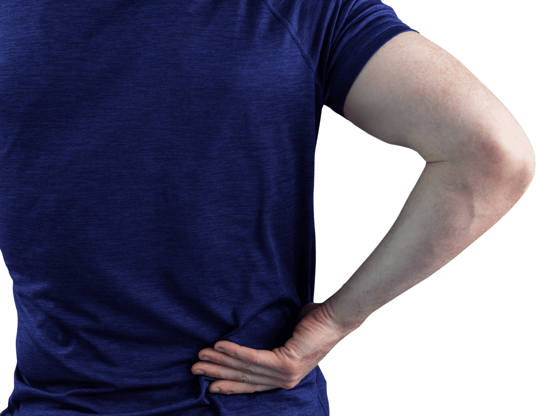 Man Expressing Discomfort with Transparent Background