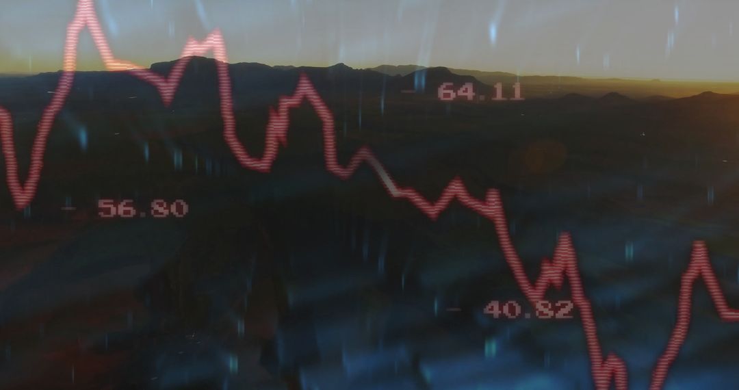 Mystical Mountain Backdrop Blends with Data Visualization Concept