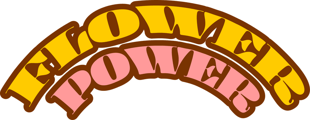 Retro Flower Power Lettering with Transparent Background