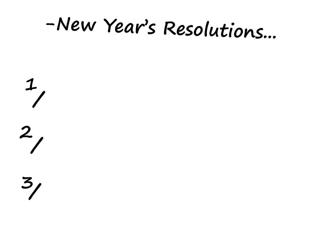 Digital Illustration of New Year’s Resolutions Text Transparent Background