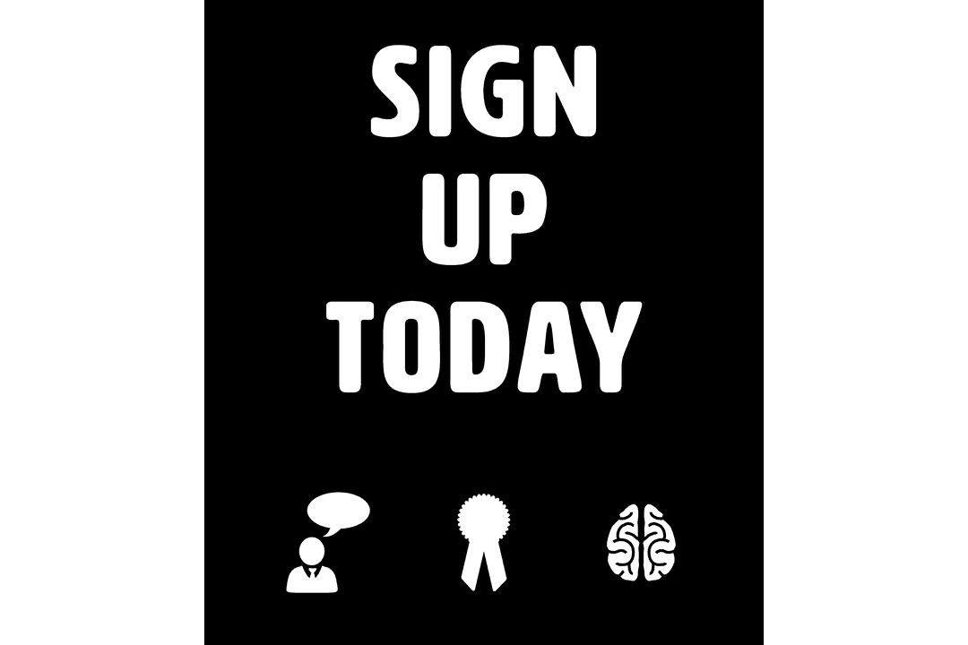 Sign Up Today Message on Transparent Background