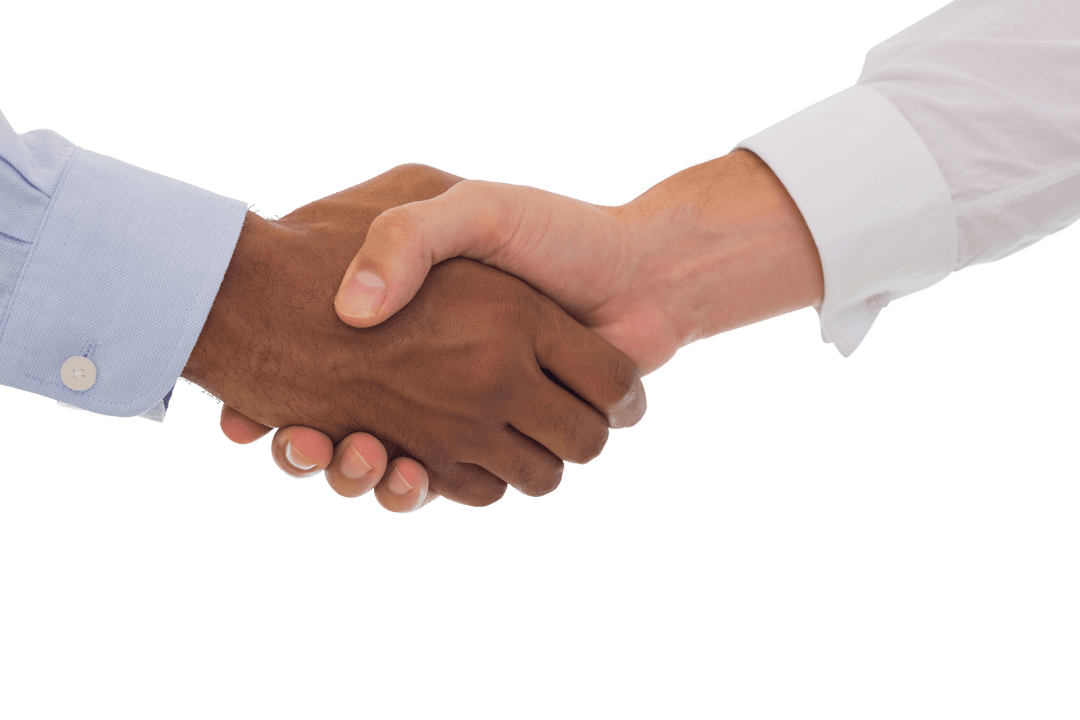 Transparent Handshake Between Business Partners Close-Up