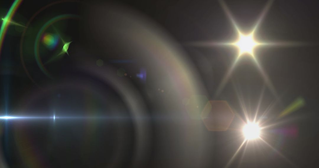 Abstract Lens Flare with Dynamic Light Beam on Dark Background