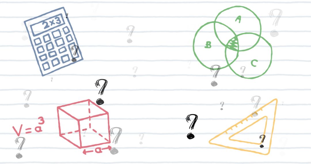 Mathematics and Geometry Concept with Educational Symbols