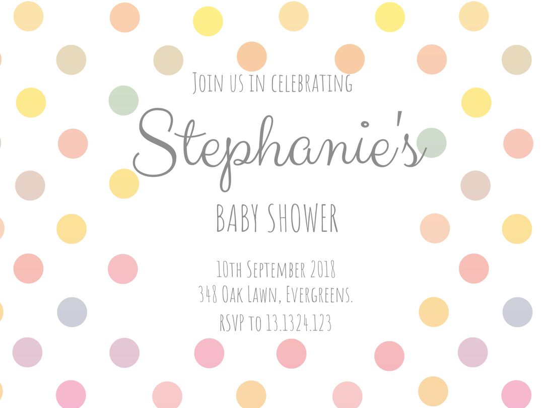 Playful Polka Dot Baby Shower Invitation Design