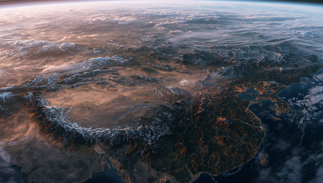 Stunning Orbit View of Earth's Curvature Over Himalayan Peaks