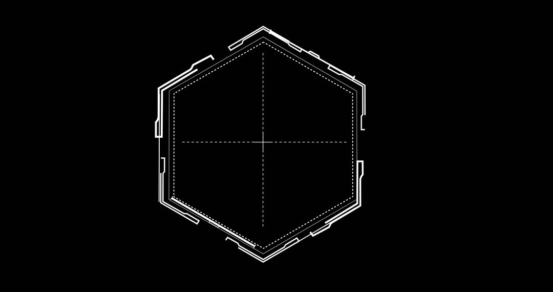 Digital Geometry Interface Design Element on Dark Background