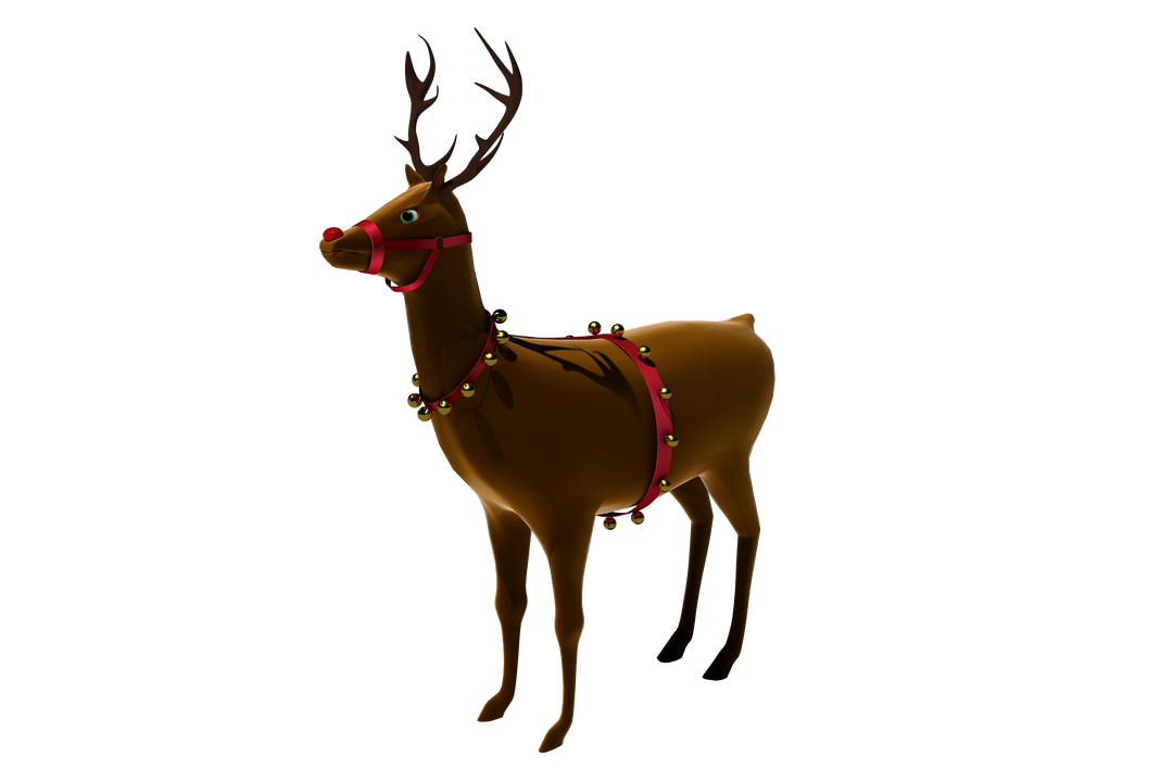 Festive Transparent Digital Reindeer with Bells - Download Free Stock Images Pikwizard.com