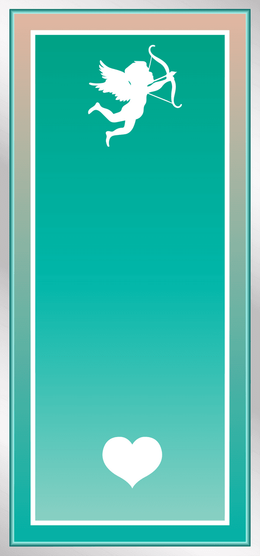 Cupid and Heart on Transparent Gradient Background