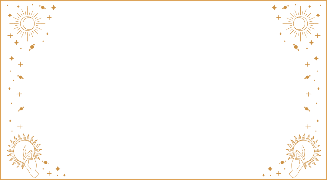 Elegant Gold Sun and Leaf Motif Frame on Transparent Background