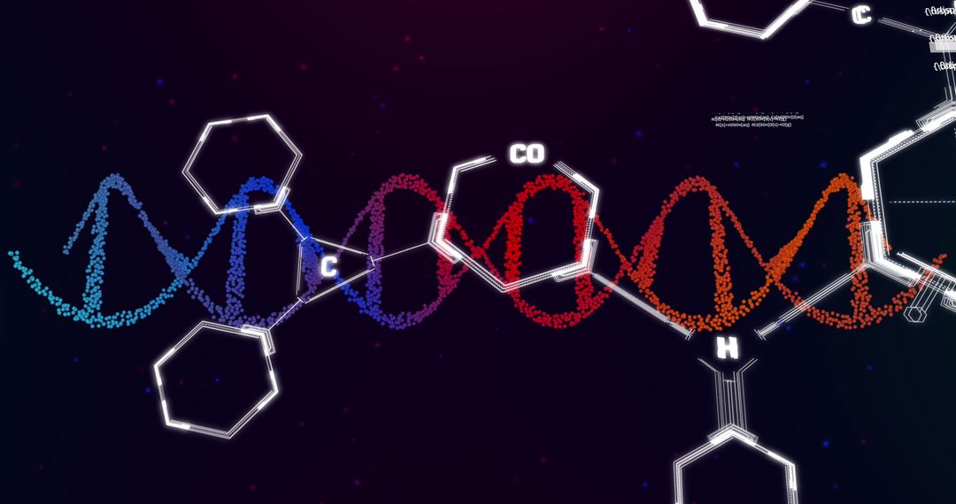 Complex DNA Structure and Molecular Chemistry Visualization