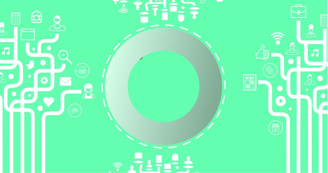 Digital Connections with Application Icons and Technology Background