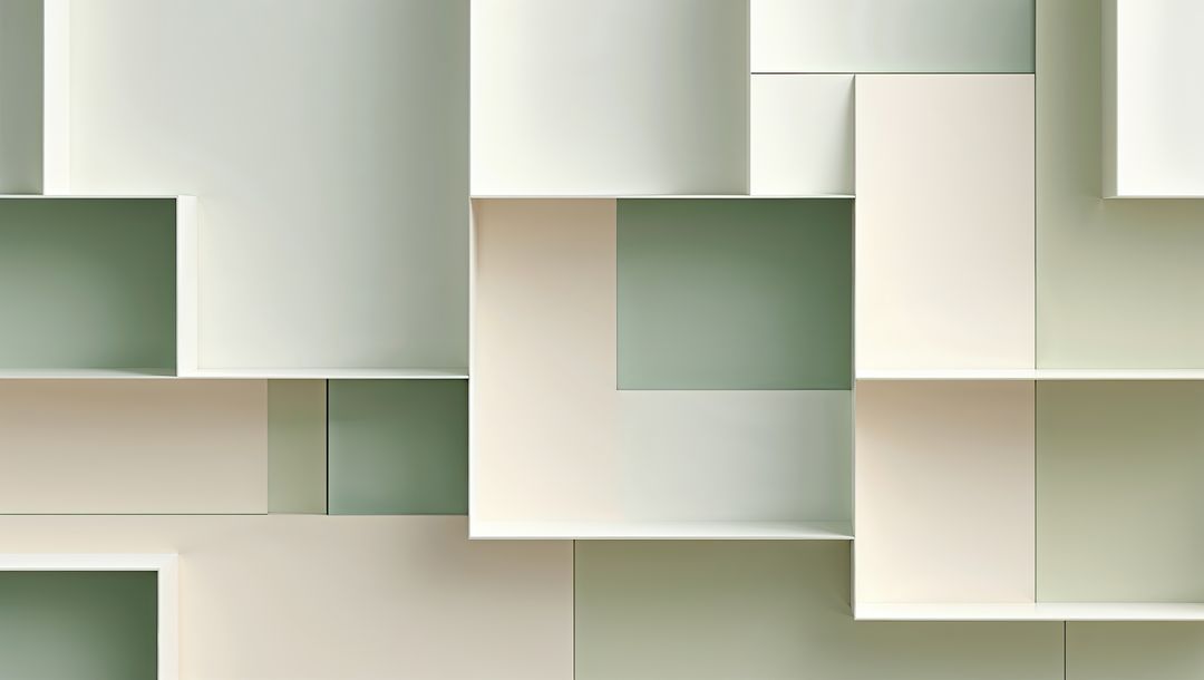 Geometric Minimalist Panels Forming 3D Grid Design