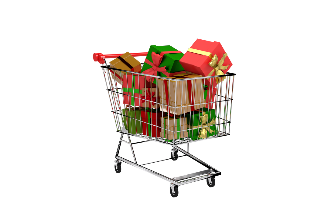 Transparent Shopping Cart Filled with Colorful Gift Boxes for Christmas - Download Free Stock Images Pikwizard.com