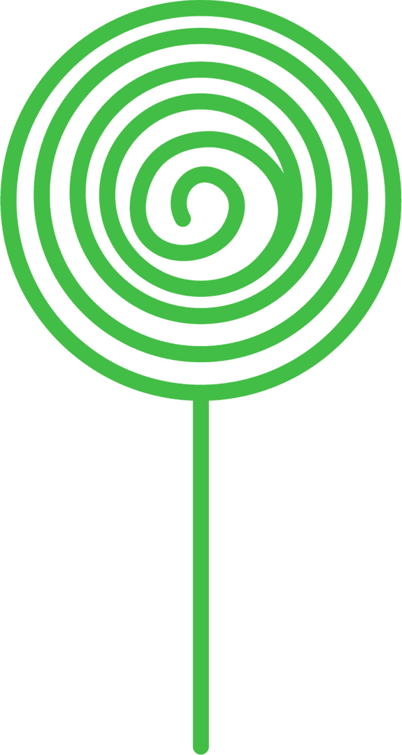 Green Twisted Lollipop on Transparent Background Vector