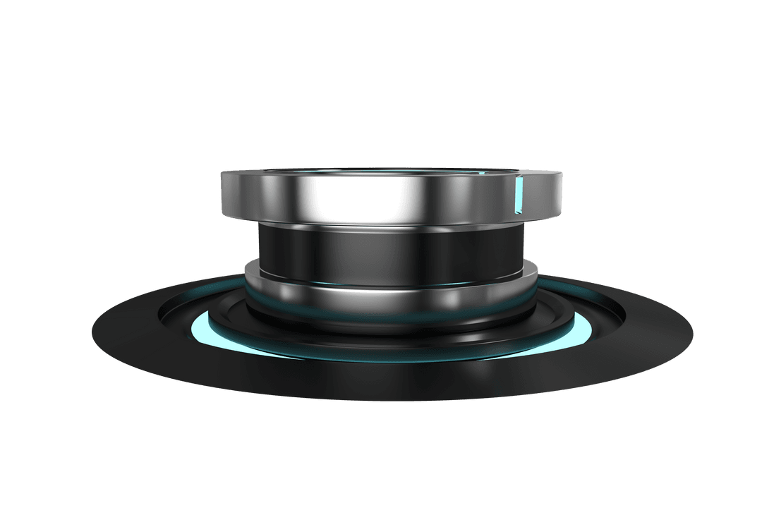 Sleek Black and Chrome Podium on Transparent Background Illustration