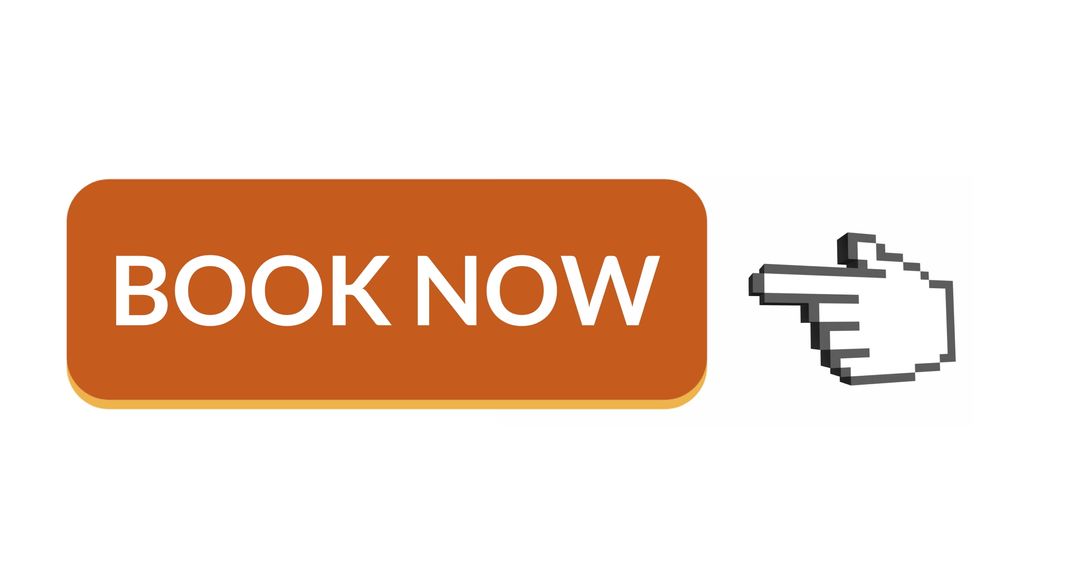 Digital Book Now Button with Hand Icon on White Background