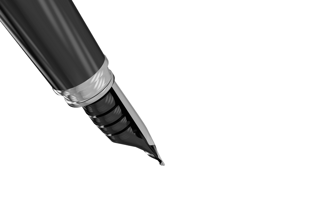 Transparent Fountain Pen Nib Close-up for Creative Projects