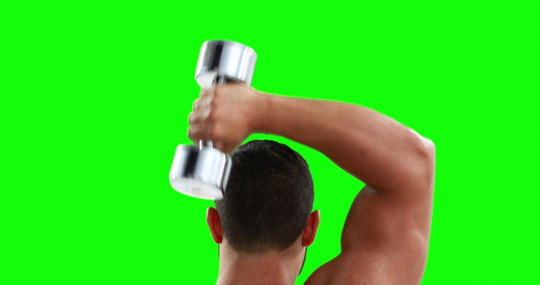 Male Bodybuilder Exercising with Dumbbell, Green Screen Background - Free Images, Stock Photos and Pictures on Pikwizard.com