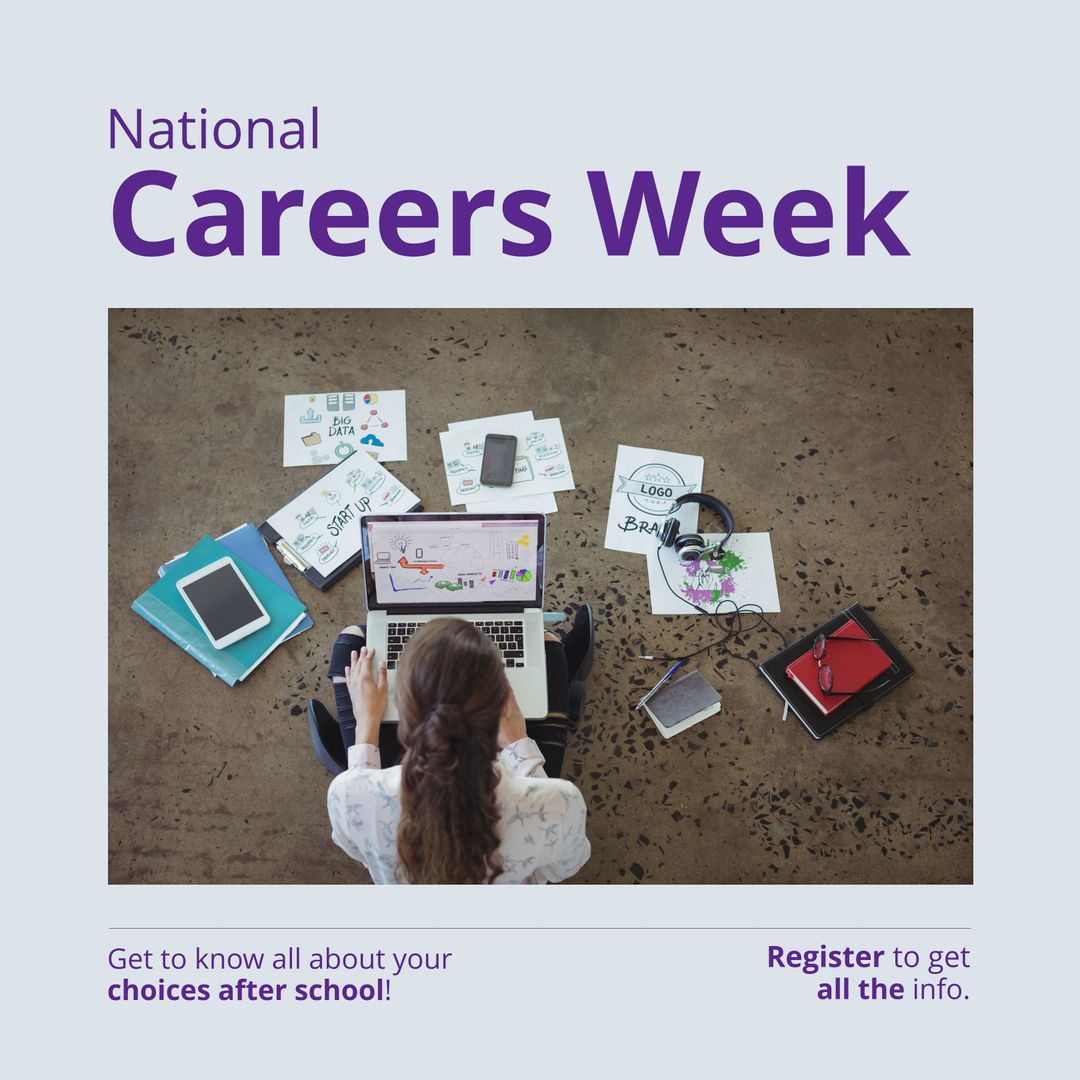 Businesswoman Engaged in Online Learning for Career Development