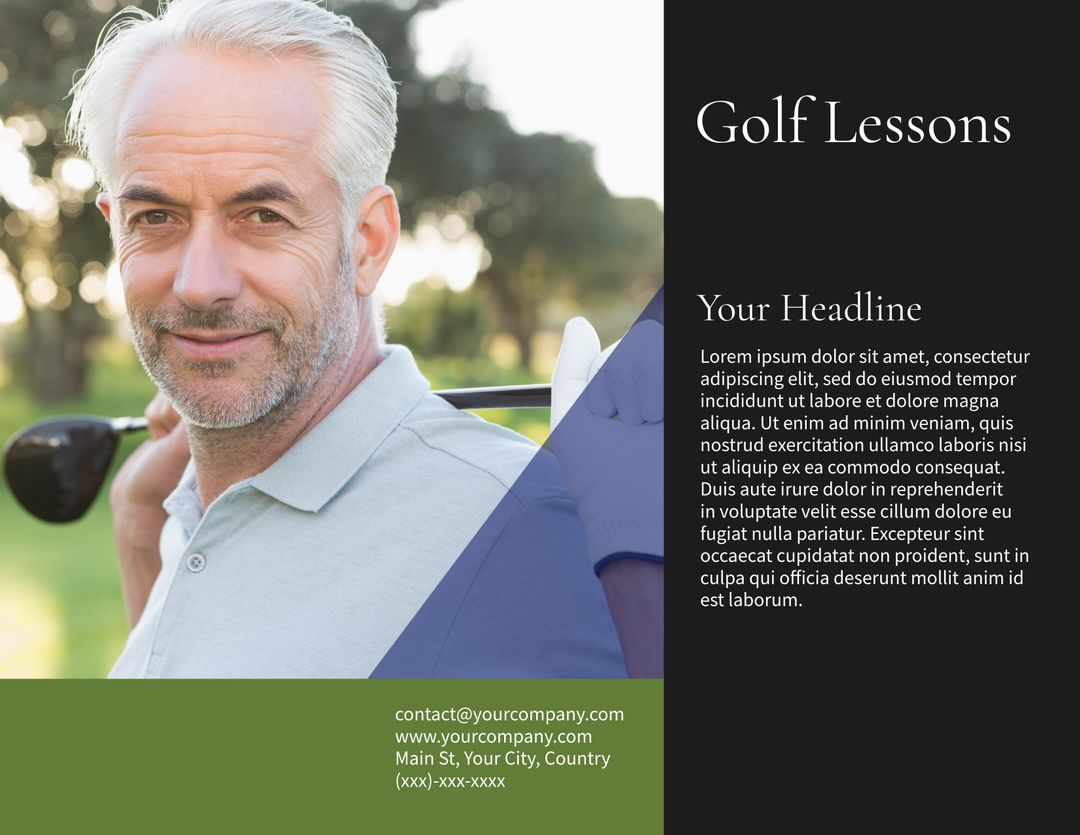 Confident Golf Instructor Providing Lessons in Serene Outdoor Setting - Download Free Stock Templates Pikwizard.com