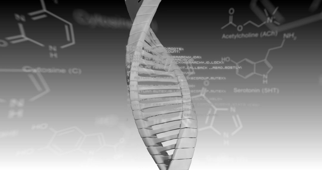 Futuristic DNA Strand with Databases and Global Connections