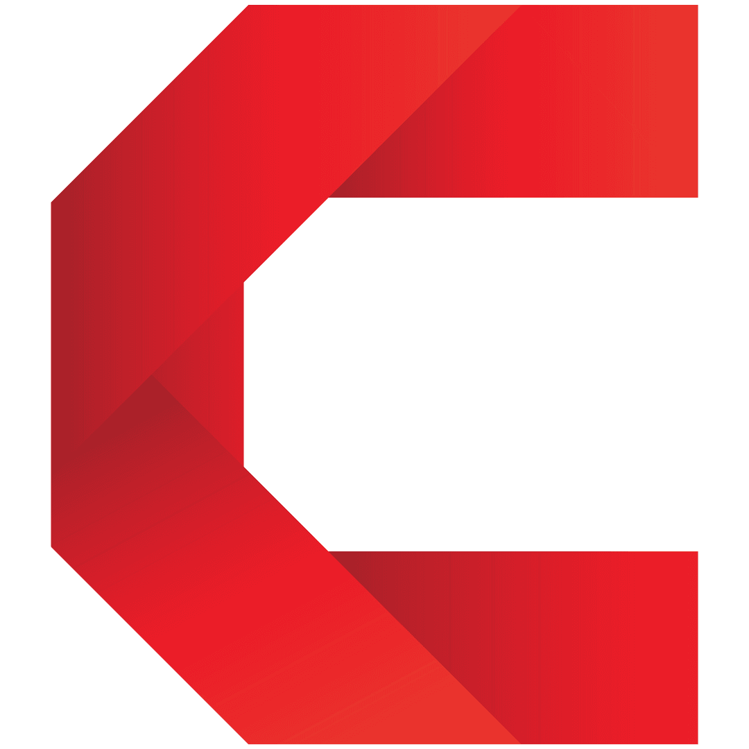 Red Ribbon C Letter Design on Transparent Background
