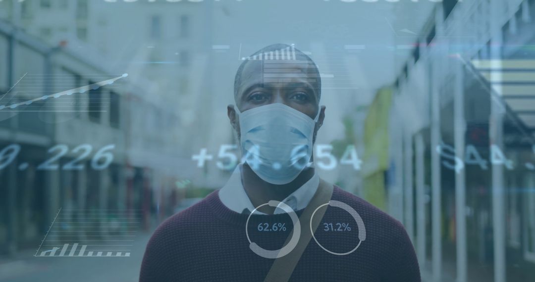 Global Finance and Pandemic Insights with Futuristic Urban Overlays