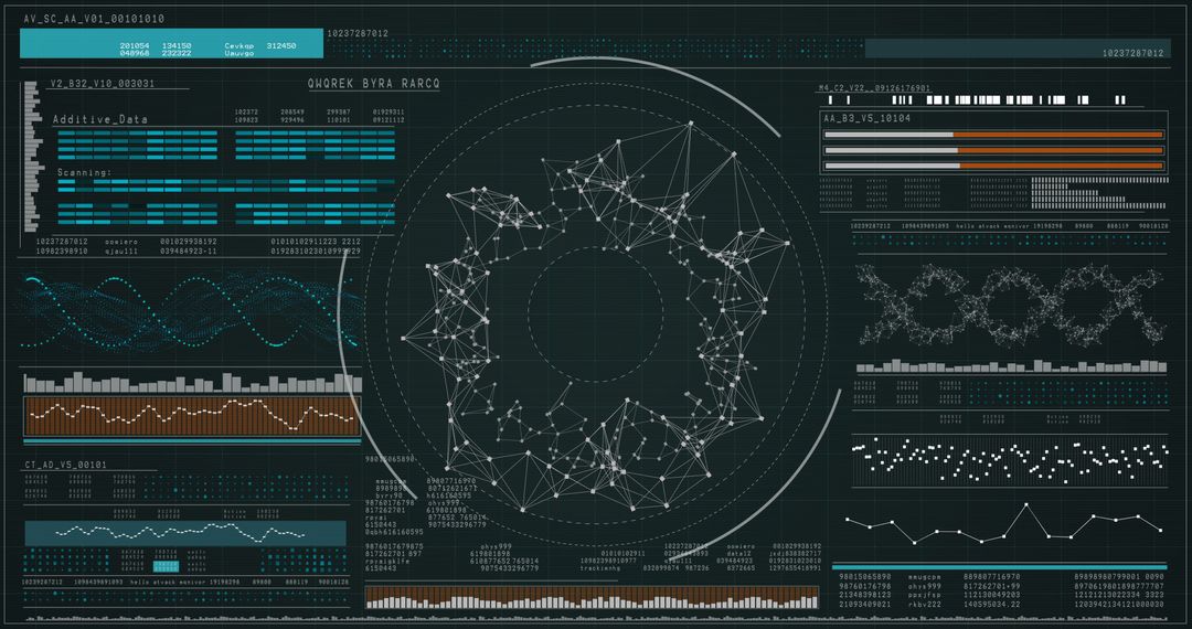 Futuristic Data Visualization Dashboard with Connected Nodes and Graphs - Free Images, Stock Photos and Pictures on Pikwizard.com