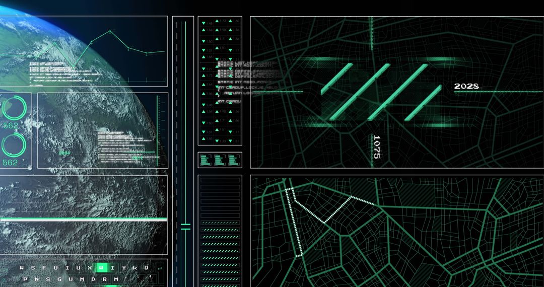 Digital Data Processing Interface on Globe
