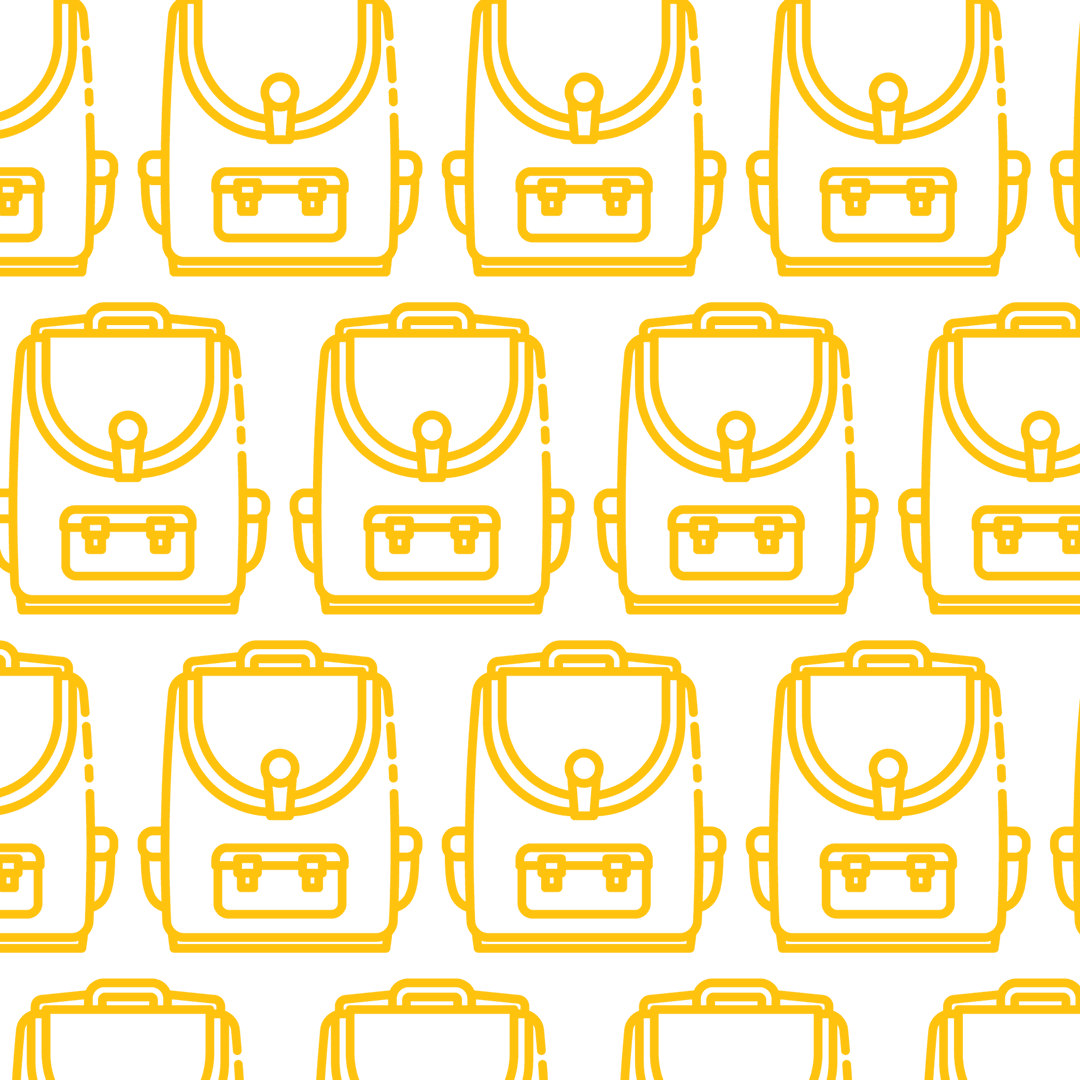 Repeating Backpack Pattern on Transparent Background for Education Designs