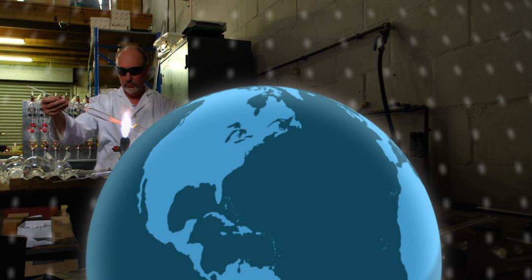 Scientist Innovating with Digital Data Technologies