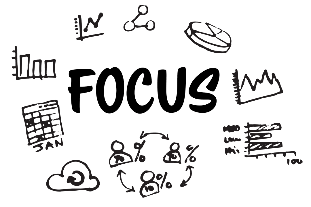 focus text with diverse line sketches on transparent background - Download Free Stock Images Pikwizard.com