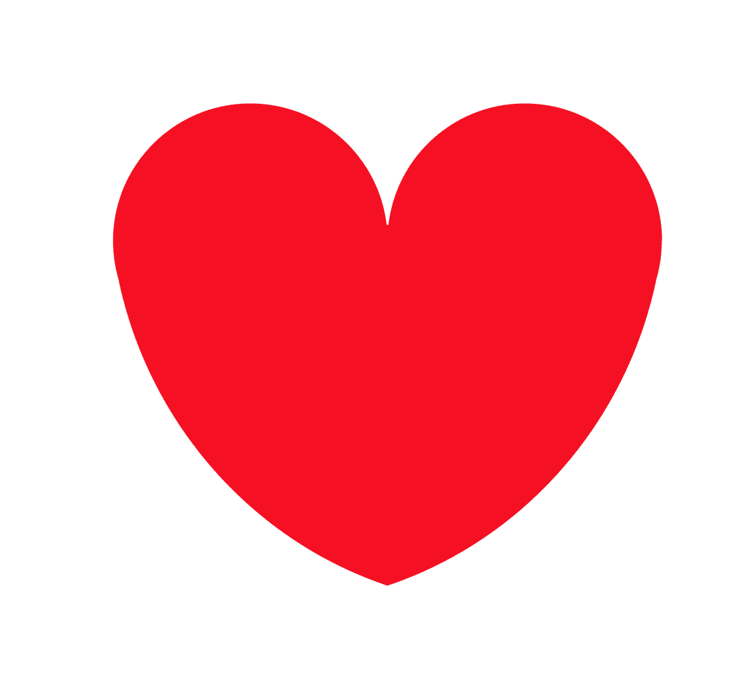 Vibrant Red Heart Icon with White Dots on Transparent Background