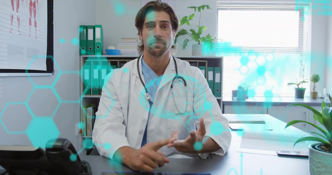 Doctor Using Smart Technology for Patient Consultation in Modern Clinic