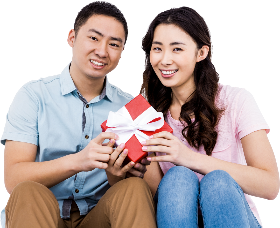 Happy Couple Holding Gift Box With Transparent Background - Download Free Stock Images Pikwizard.com