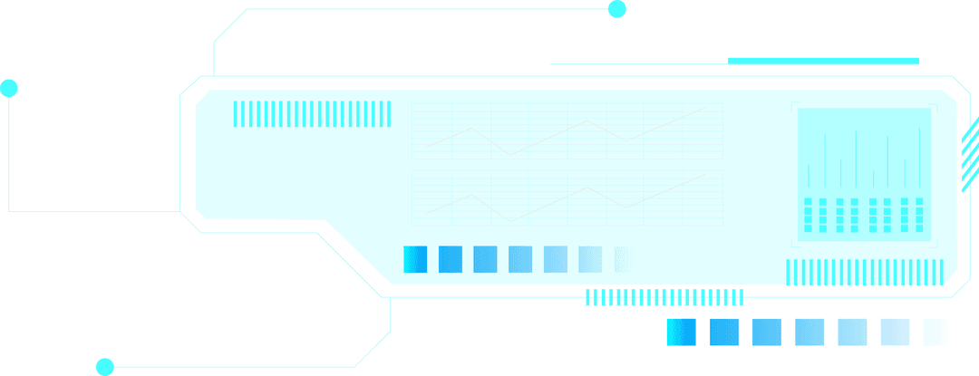 Futuristic Digital HUD Interface Design on Transparent Background