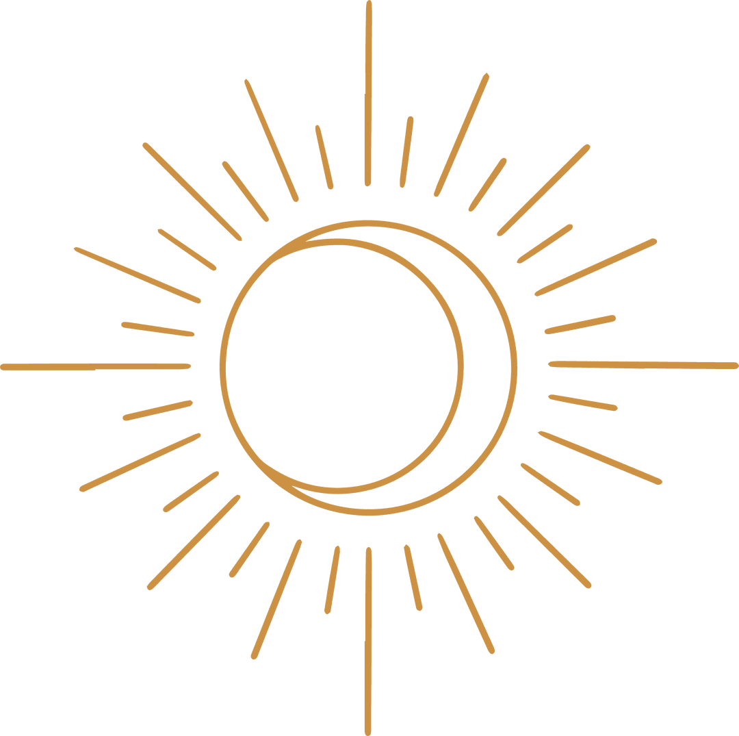 Minimal Sun and Moon Emblem with Transparent Background