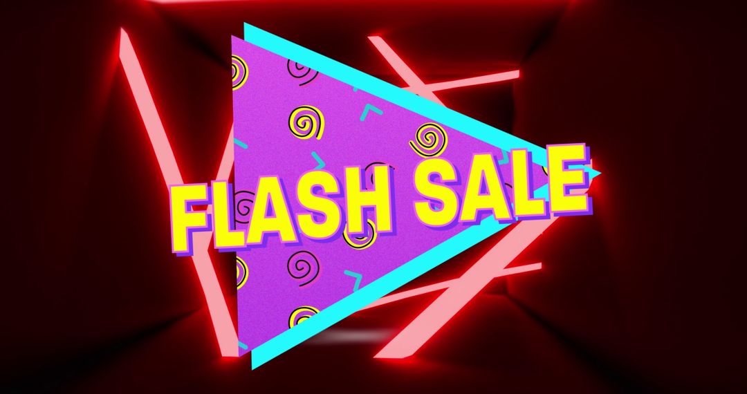 Vibrant Flash Sale Banner with Neon Red Highlights